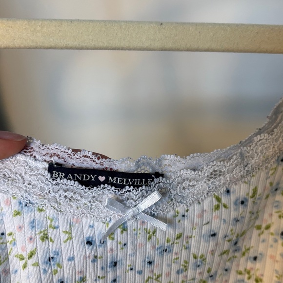 Brandy Melville Blue Floral Lace Cami - Picture 2 of 2